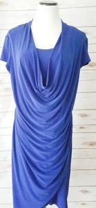 Joseph Ribkoff Blue Rouched Dress Sz: 16